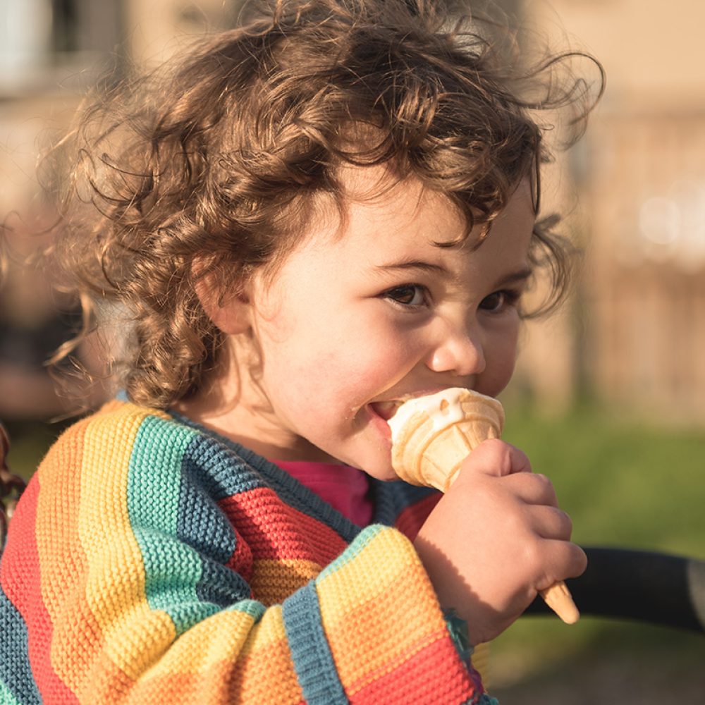 foster child eating ice cream